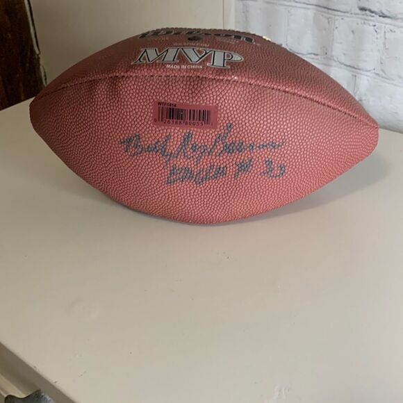 Billy Ray Barnes Philadelphia Eagles Autographed Football - Picture 2 of 4